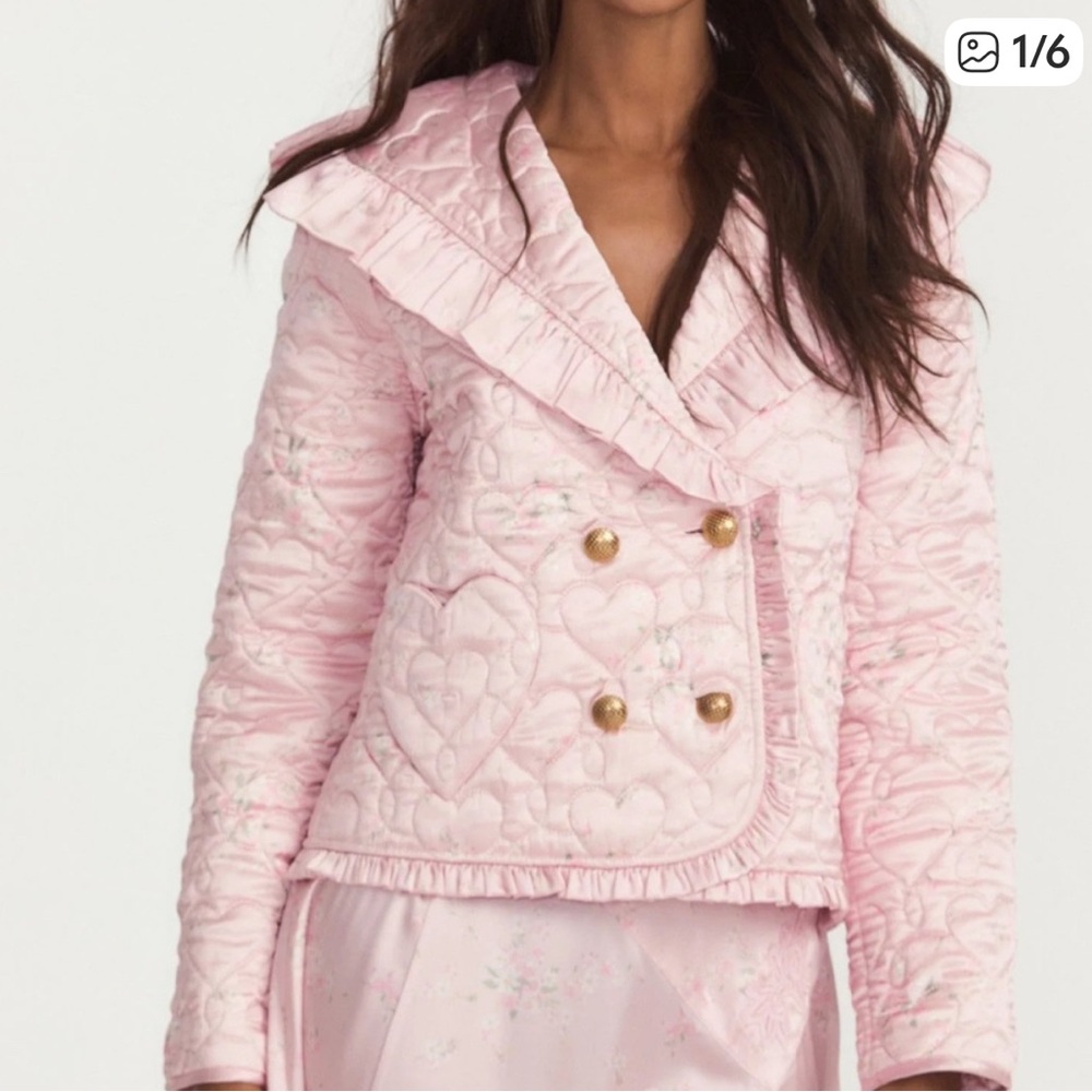 LoveShackFancy Pink Quilted Jacket